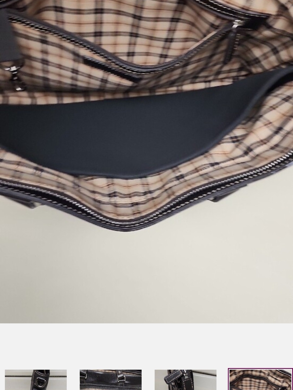 Levenger Black Leather Briefcase Bag - Picture 4 of 12